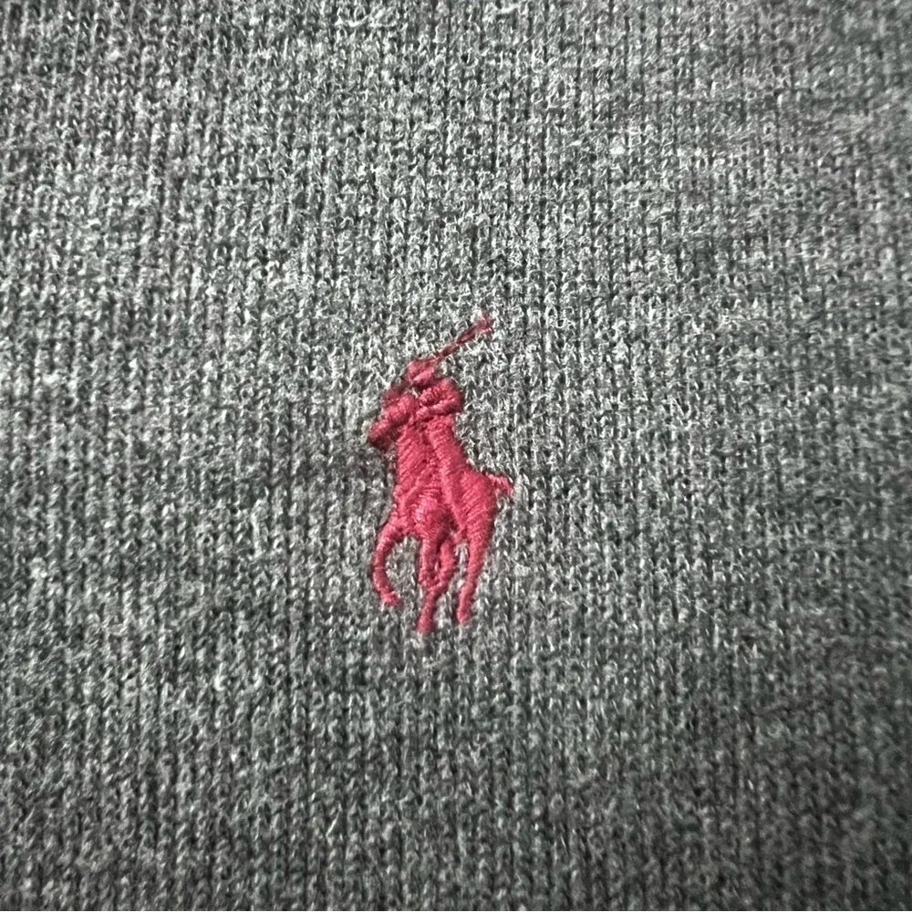 Polo Ralph Lauren L Gray Cotton Shawl Collar Pullover Sweater Preppy Old Money